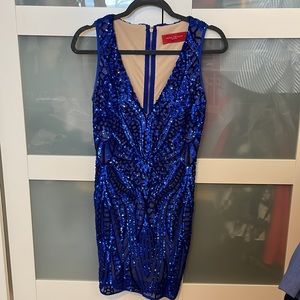 Akira blue sequin dress